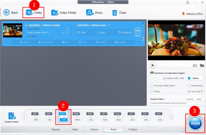 How to Convert WEBM to WAV with VideoProc Converter AI - Step 2