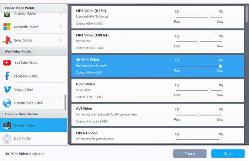 User-ready presets