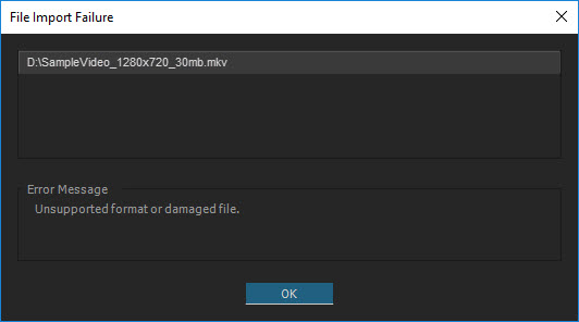 MKV File Import Failure in Premiere Pro